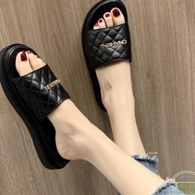 Dép lê nữ, thời trang trần trám hàng qc cao cấp full box shop THƠITRANG1989