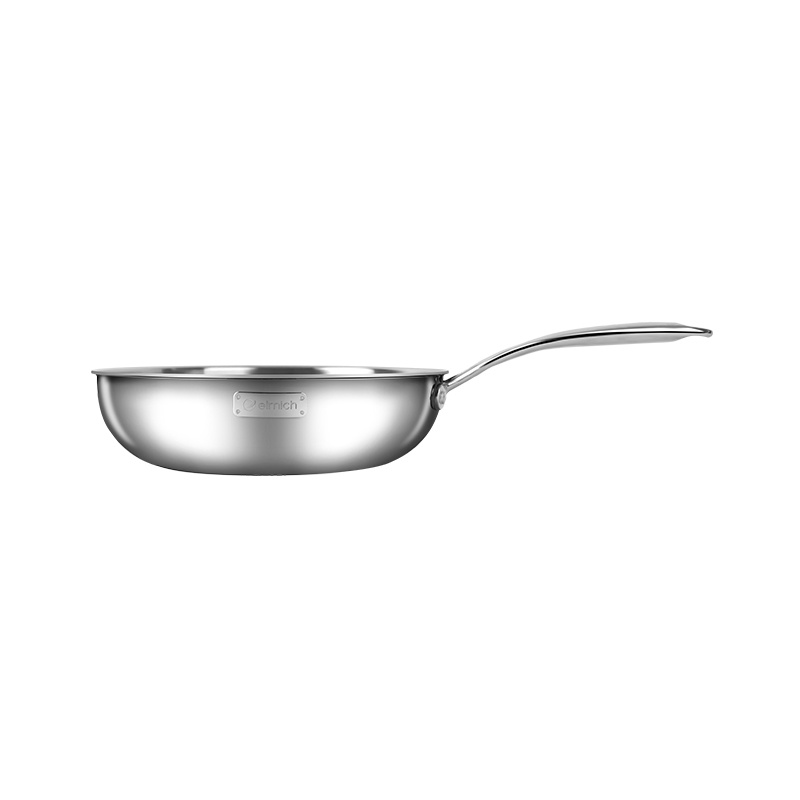Chảo xào inox 304 đáy từ liền khối elmich trimax  size 24cm - 26cm -28cm