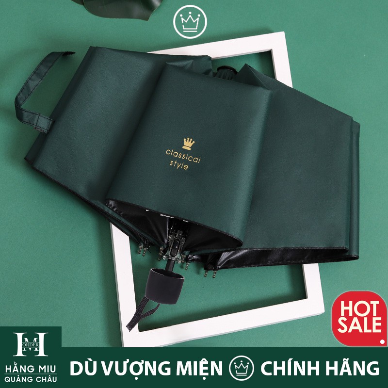 [Hàng Quảng Châu] Ô Dù Che Mưa Che Nắng 4 Lớp Chống UV Vương Miện Classical Style Hàn Quốc 2019