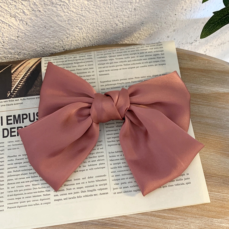 Kẹp tóc nơ to xinh xắn vải satin làm đẹp tóc cho nữ