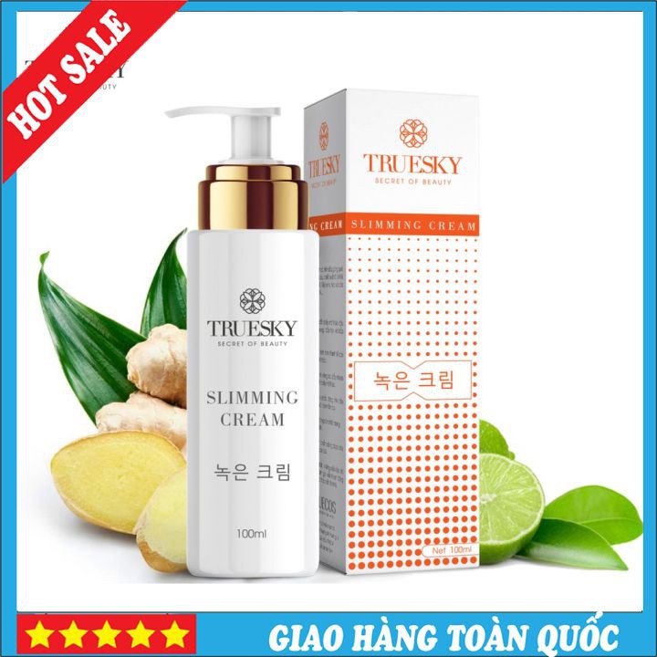 Kem Tan Mỡ Bụng Chiết Xuất Quế Gừng Truesky Dạng Vòi Nhấn 100ml - Slimming Cream