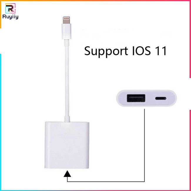 [RUY]  Lightning to USB Camera Adapter for midi to usb smart bracelet bluetooth iPhone MIDI Charging Support IOS11