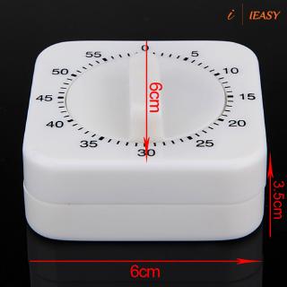 IE❤60 Minutes Kitchen Timer Count Down Alarm Reminder White Square Mechanical Timer