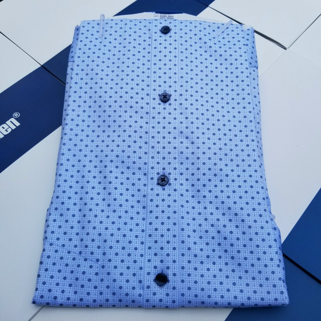 Aó sơ mi nam Việt Tiến dài tay mã 1Q1028NRY chính hãng, cao cấp  - form suông REGULAR - tà bầu , họa tiết .SHOP HỨA