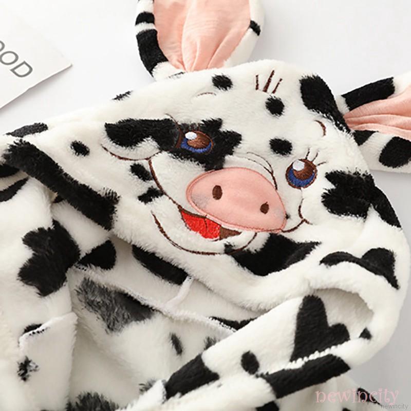 Áo choàng tắm cho bé trai &amp; gái phong cách Hàn Quốc in hình chú heo dễ thương