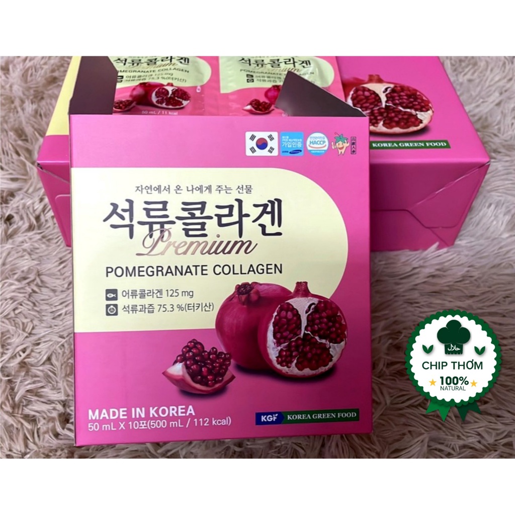 Tinh Chất Lựu Collagen Hàn Quốc - Pomegranate Collagen Premium - Hộp 20 gói x 50ml