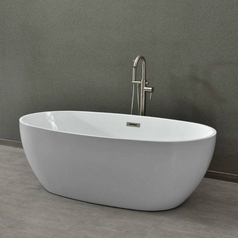 Bồn tắm đặt nằm hình ovan Chất Liệu Acrylic