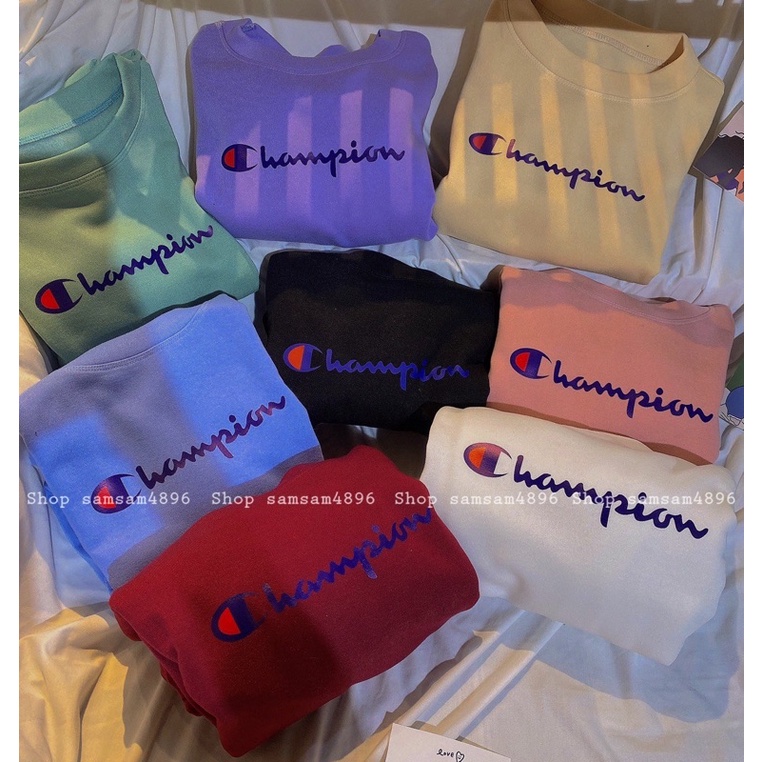 Áo sweater nỉ custom Champion ulzang