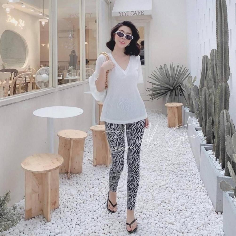 Đồ Bô Nữ CT228 Set Quần Ấo Nữ Cổ Tim Chất Cotton Cao Cấp Tay Ngắn Quần Dài Size 40KG - 80KG
