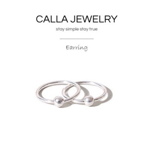 Khuyên tai bông tai bạc tròn bi bạc nhỏ thiết kế đơn giản nhiều size Calla Jewelry | E005