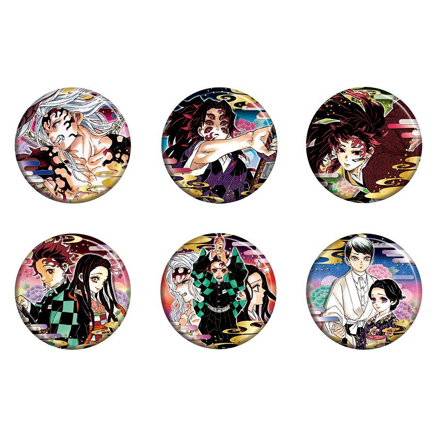 ( 1 chiếc ) Huy hiệu cài áo in hình KIMETSU NO YAIBA THANH GƯƠM DIỆT QUỶ pin cài áo anime chibi xinh xắn