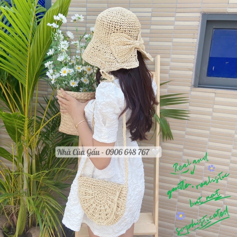 Nón đi biển nơ lớn