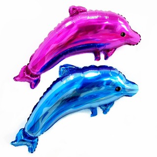 ( Sẵn ) Bong bóng kiếng cá heo 28x 40cm Dolphin foil balloon