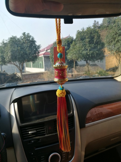 Khánh treo xe kinh luân ngũ sắc bình an