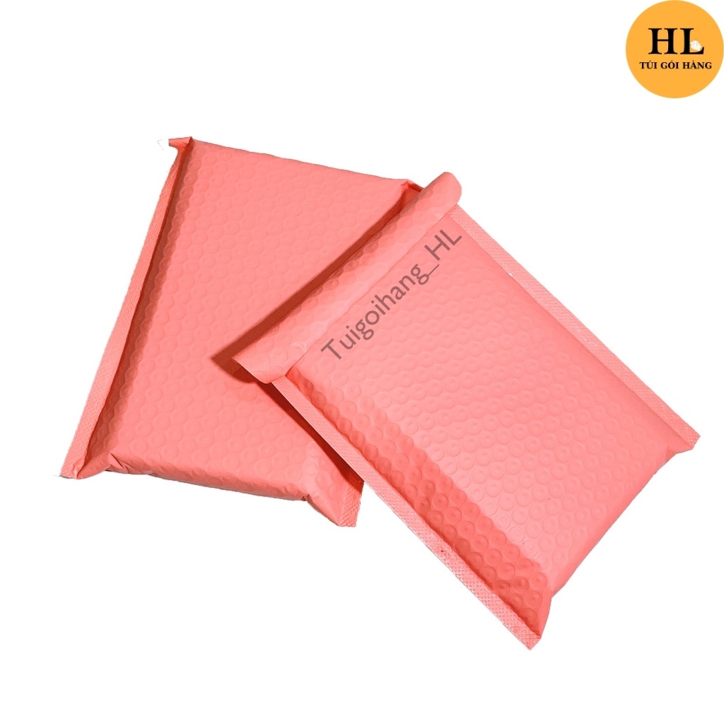 Túi gói hàng chống sốc màu hồng đào chất liệu cao cấp size 26x30+4cm ( có lớp khí bong bong bên trong ) TUIGOIHANGHL