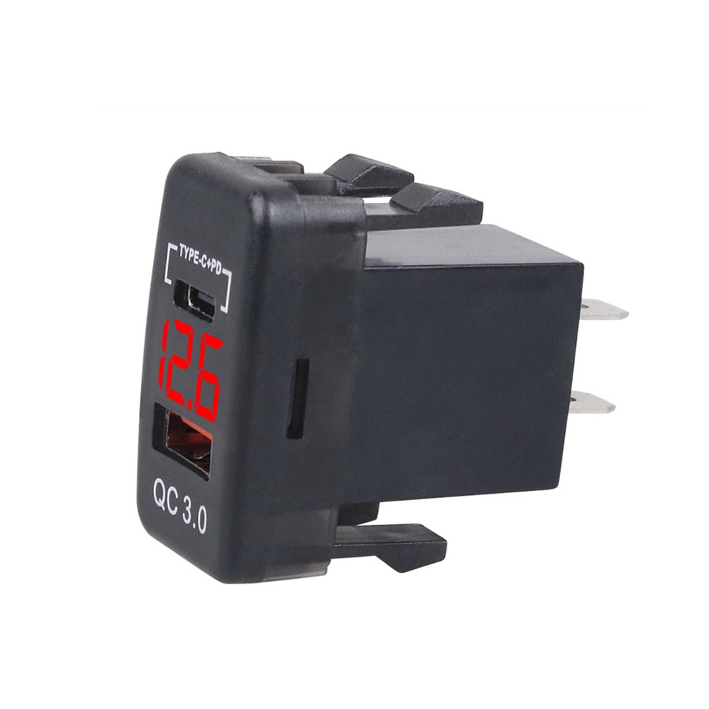 Tẩu Sạc 12V 24V PD Type-C QC3.0 USB Có Đèn LED Chống Nước Cho Xe Hơi Toyota