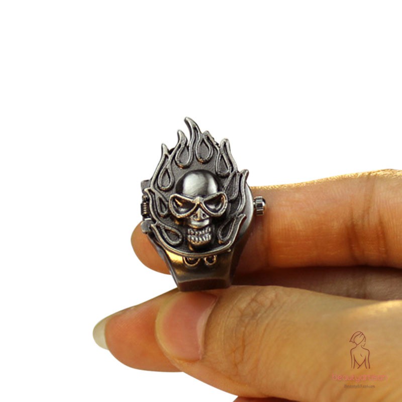 Nhẫn tích hợp đồng hồ hình đầu lâu độc đáo | BigBuy360 - bigbuy360.vn