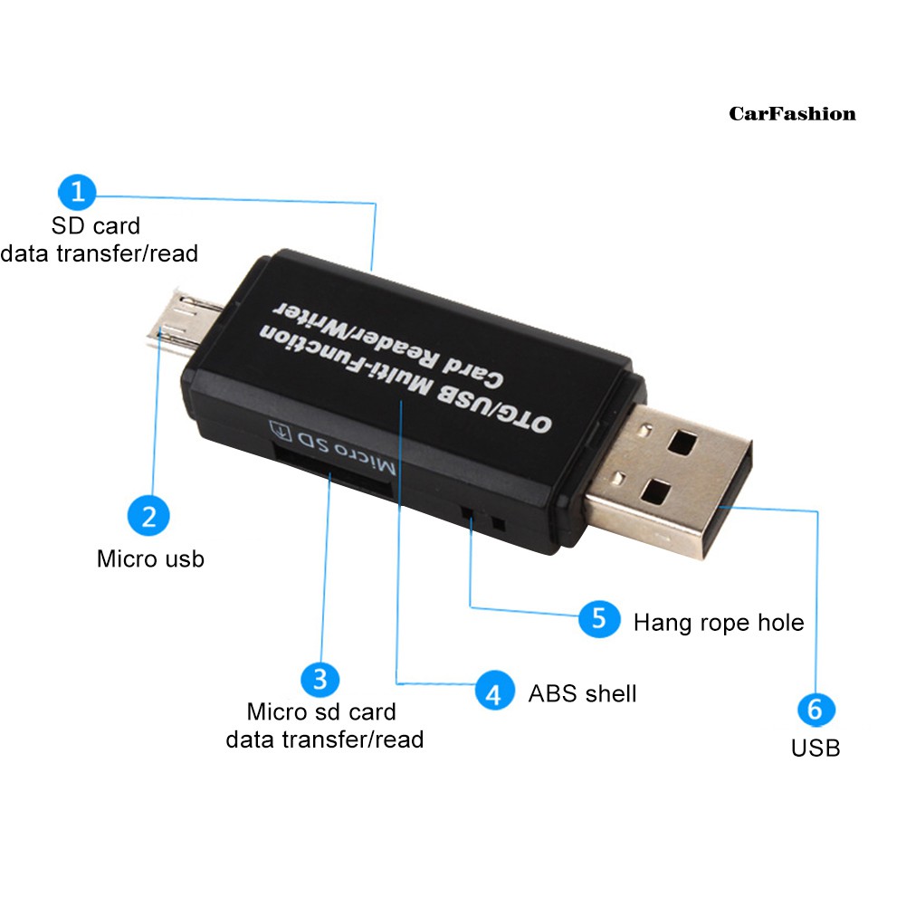 Đầu Đọc Thẻ Nhớ Micro Usb Sd Tf Otg Cho Điện Thoại Di Động / Laptop