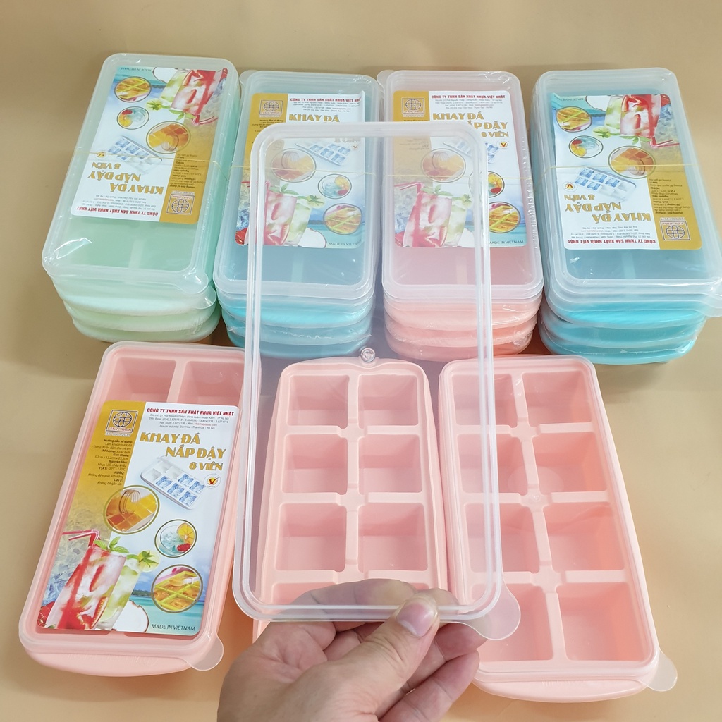 Khay Làm Đá Để Tủ Lạnh, Vỉ Làm Đá Chuẩn Xịn Việt Nhật, Chất Liệu Nhựa Nguyên Sinh Cao Cấp, An Toàn Cho Sức khỏe