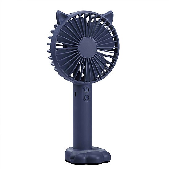 Quạt Sạc Mini Tích Điện Cầm Tay Có Đèn &amp; Đế Để Điện Thoại Tai Mèo N10 Handy Fan 3In1