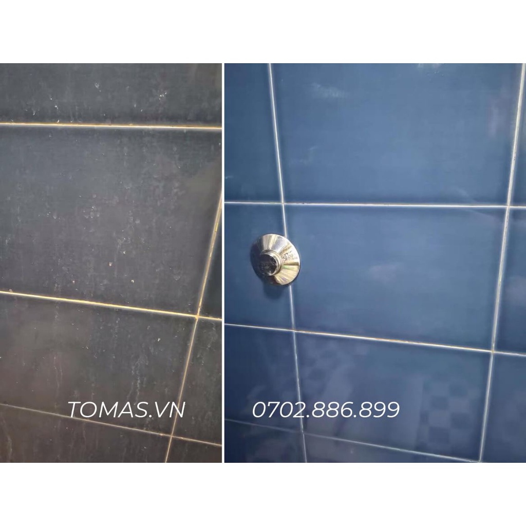 Nước Tẩy cặn canxi vách kính, tẩy thiết bị nhà tắm TOMAS Đỏ - Thơm Mùi Quế