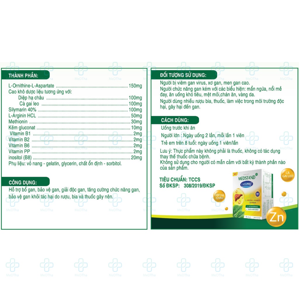 Viên uống giải độc gan Medstand Liver Max - Bảo vệ và tăng cường chức năng gan (Hộp 60 viên) [Chính hãng]