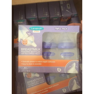 Set 3 bình sữa Lansinoh Momma 160ml, 240ml (bao bì cũ)