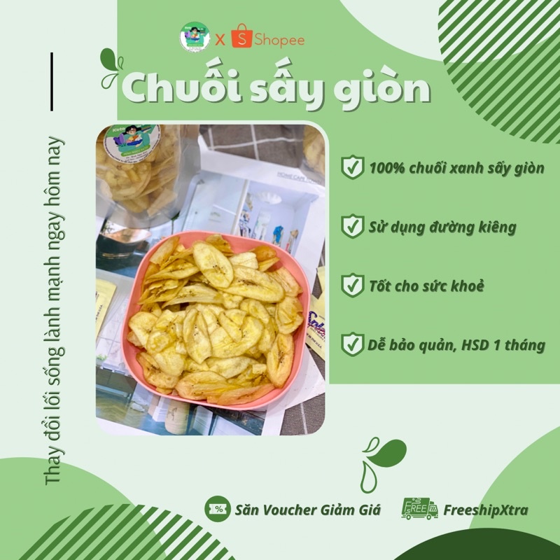 Chuối Xanh Sấy - For Keto/Das/Lowcarb/Eatclean