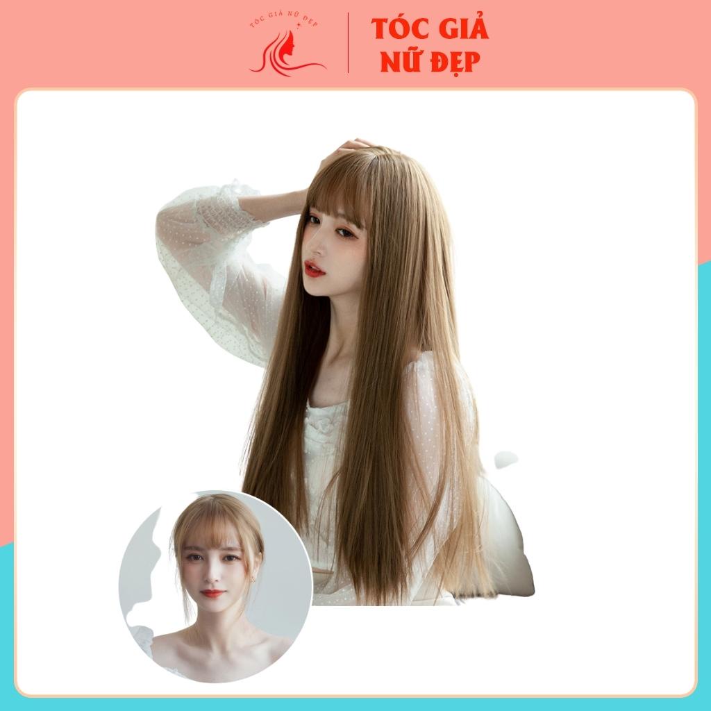 Tóc giả nữ đẹp nguyên đầu thẳng dài, tặng kèm lưới trùm tóc giả wig, z7007