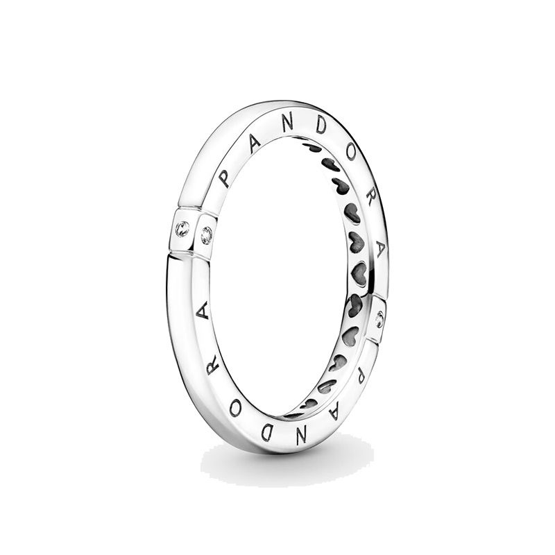 PANDORA Nhẫn Đính Hôn Bạc 925 Khắc Chữ "You and My Heart" Đính Đá Xinh Xắn Cho Nữ
