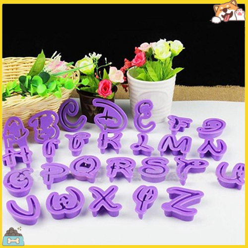 Khuôn nhấn bánh hình 26 chữ cái trang trí bánh kem tiện dụng