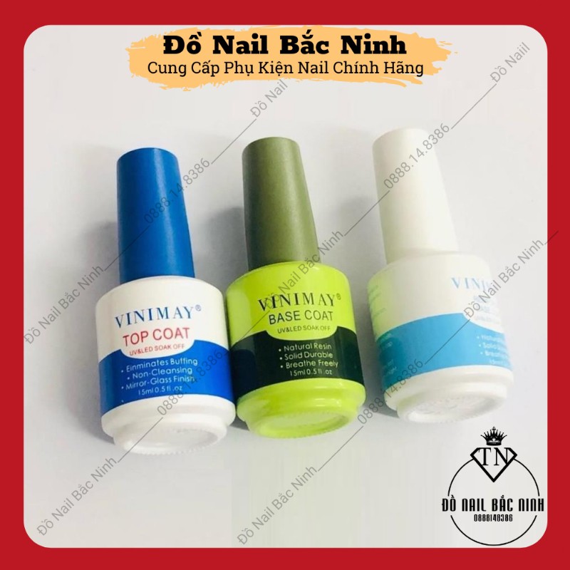 Bộ Sơn Gel Vinimay Chính Hãng Base Top Bóng Cứng Móng Top Lỳ Cường Lực Top Loang Kềm Dầu Phá Móng