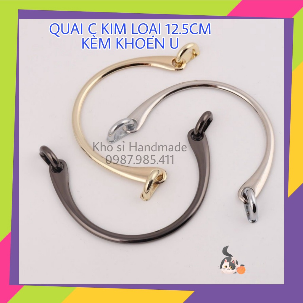 Quai C Cầm Túi Xách Kim Loại Kèm Khoen U