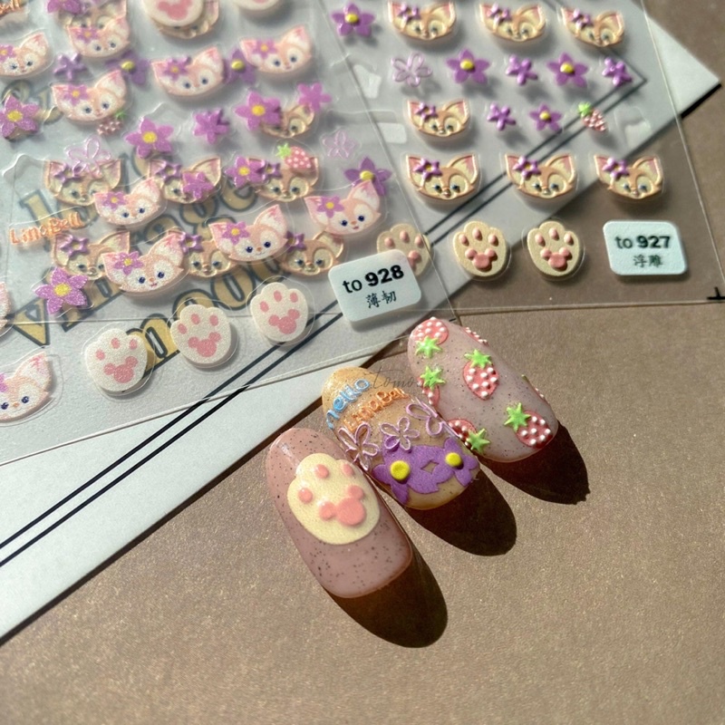 sticker lụa 5d cao cấp hoạt hình dán móng tay nail