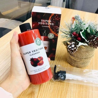 Sữa rửa mặt thải độc sủi bọt rau củ Super vegitoks cleanser / xanh rau củ, đỏ cà chua