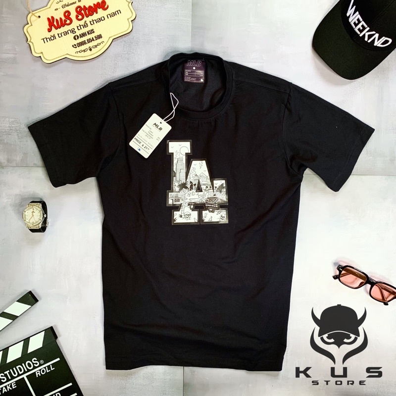 Áo Thun Nam Tay Ngắn Cổ Tròn LA [Siêu Hot] Áo Phông Cộc Tay mùa Hè Cotton co giãn 4 chiều Cao Cấp, dày dặn, thoải mái | BigBuy360 - bigbuy360.vn