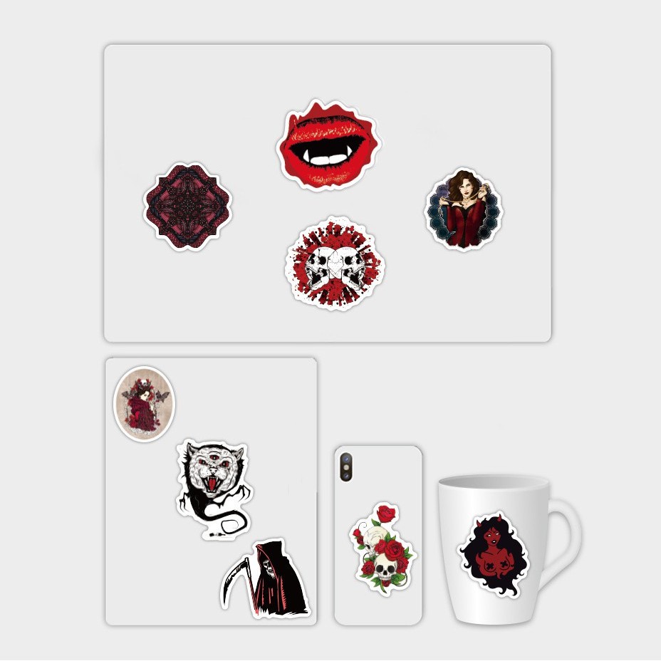 100 / 50 / 25 / 10 nhãn dán trang trí xe hơi / ván trượt / laptop họa tiết graffiti phong cách gothic tùy chọn