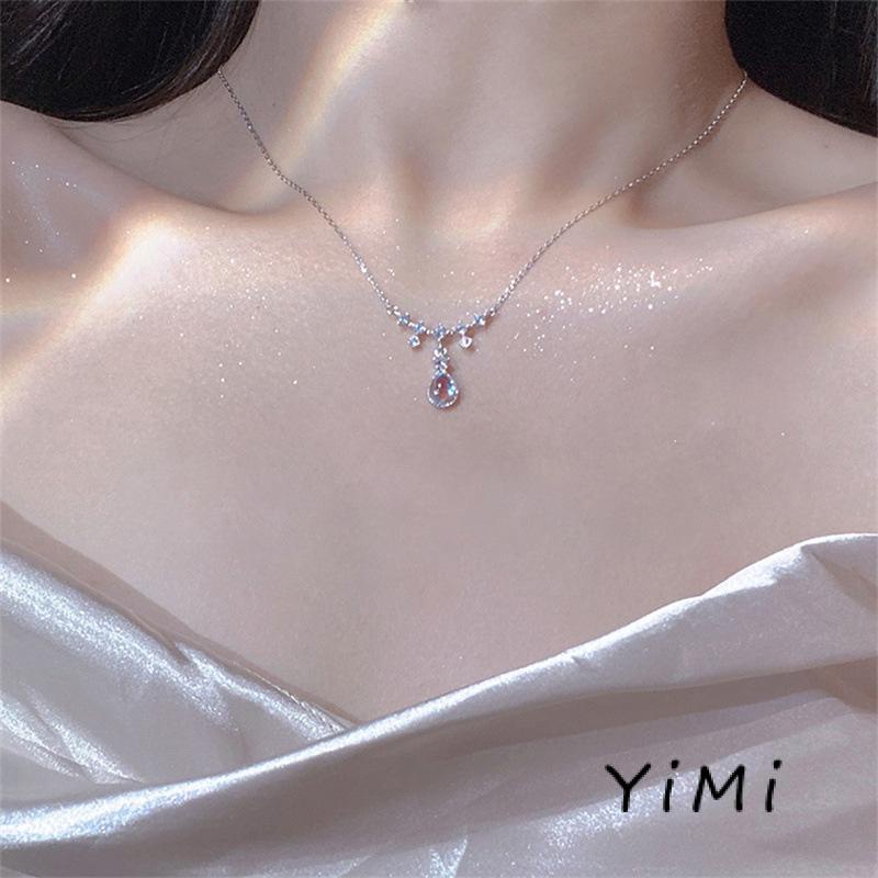 Dây Chuyền Mặt Đá Mặt Trăng Hình Giọt Nước Thời Trang Sang Trọng Cho Nữ