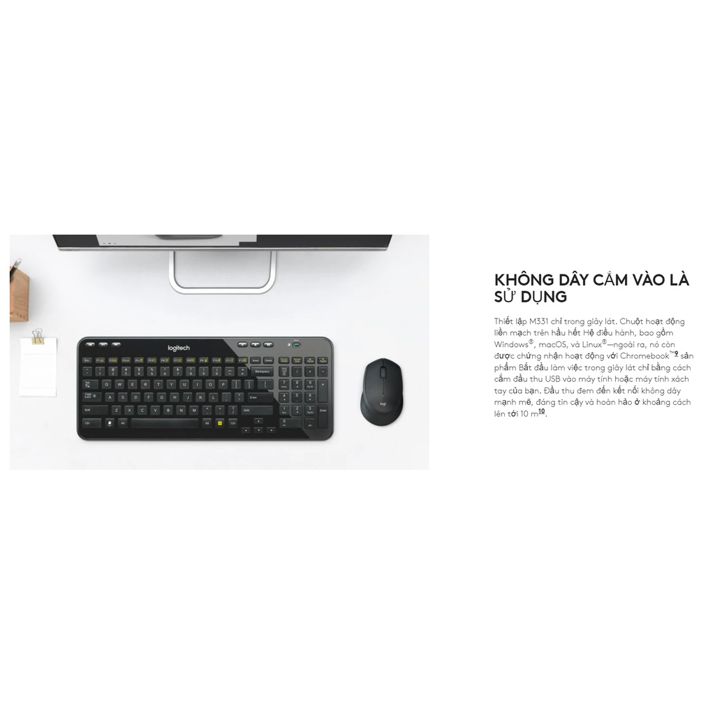 Combo Bàn phím chuột không dây Logitech K380 + Mouse Silent M331 - Mia Store