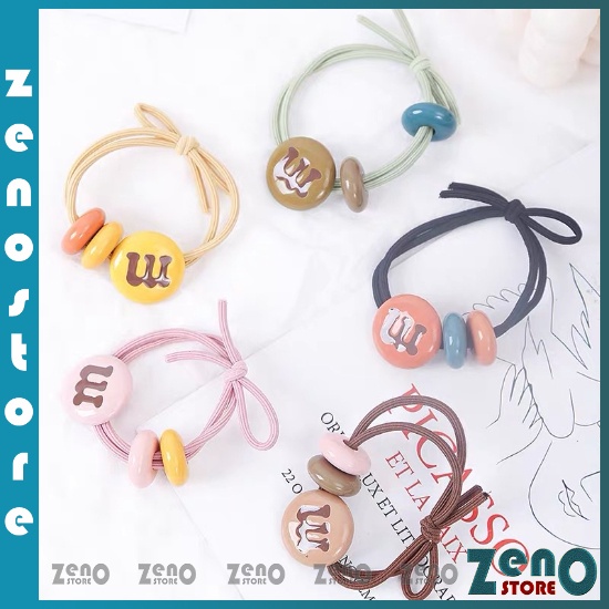 Set 5 dây buộc tóc chữ M, Dây Cột Tóc, Chun Buộc Tóc Nhiều Màu PT31