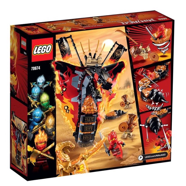 [CÓ HÀNG] Lego 70674 Fire Fang Cuộc chiến với mãng xà lửa trong Ninjago chính hãng (như hình)