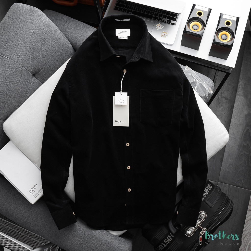 Áo sơ mi nhung P&B, chất nhung cực mịn xịn sò