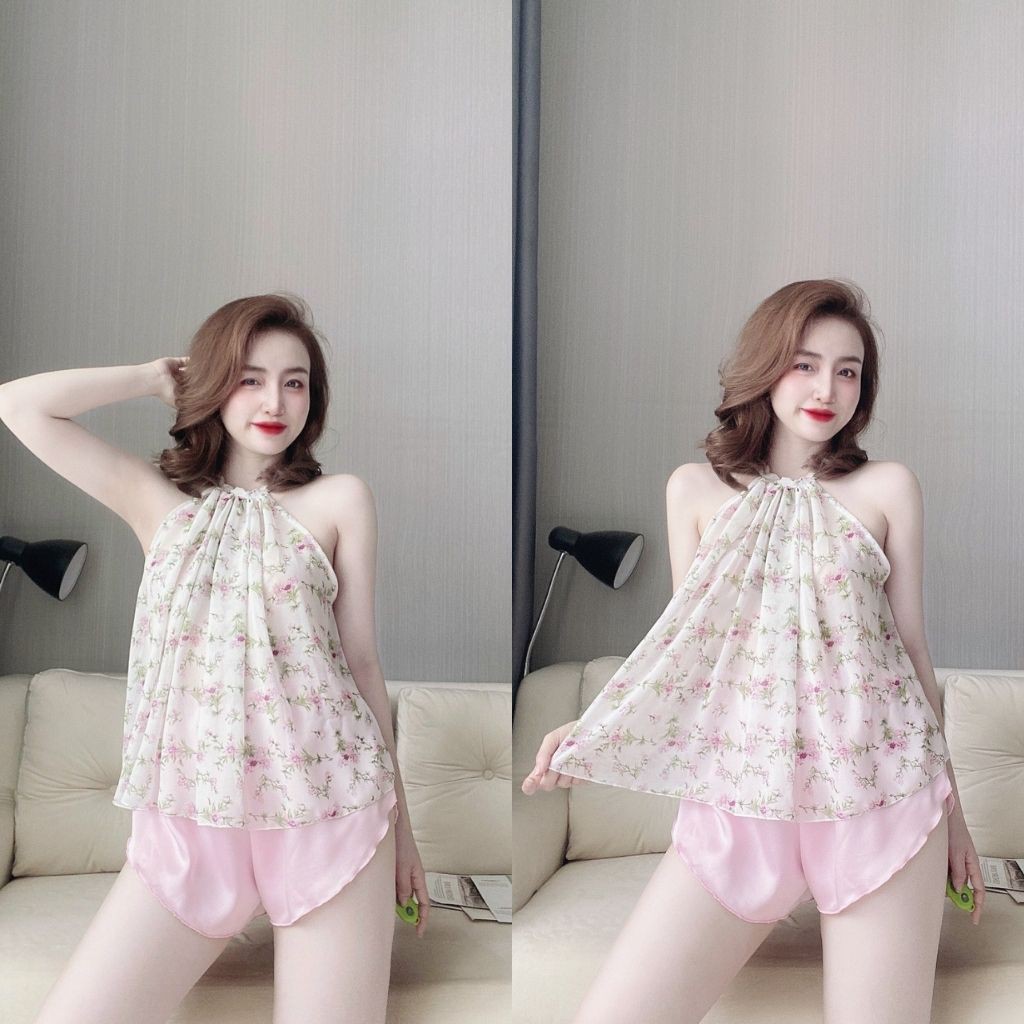Đồ ngủ nữ❣️FREE SHIP❣️Đồ ngủ sexy BIGSIZE lụa Chiffon phối Satin cao cấp mềm mại xinh xắn <72KG | BigBuy360 - bigbuy360.vn