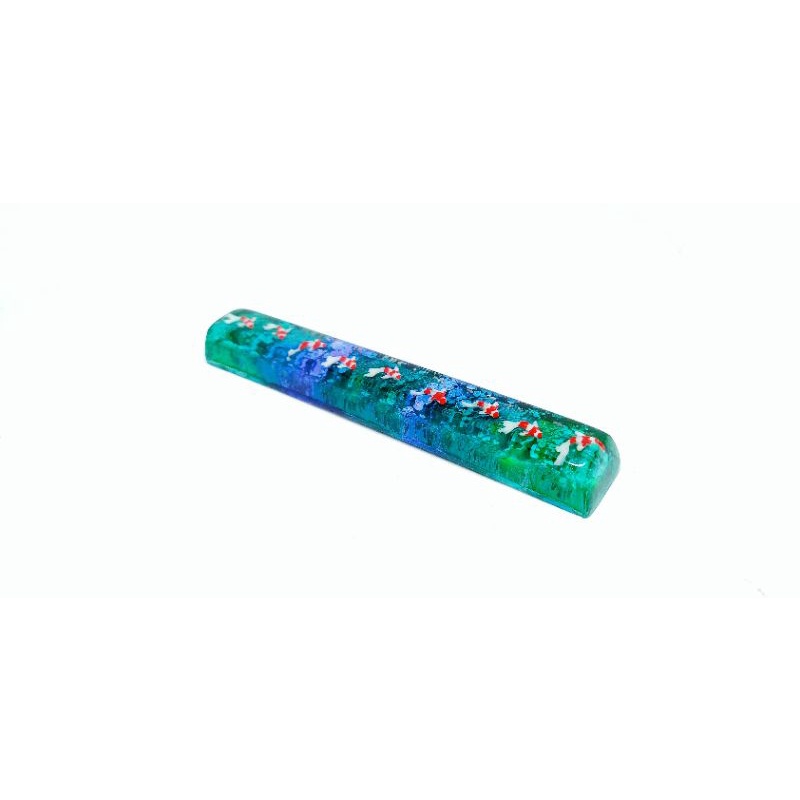Keycap resin cá koi nhỏ thanh space profile SA tone lá tím trang trí bàn phím cơ gaming