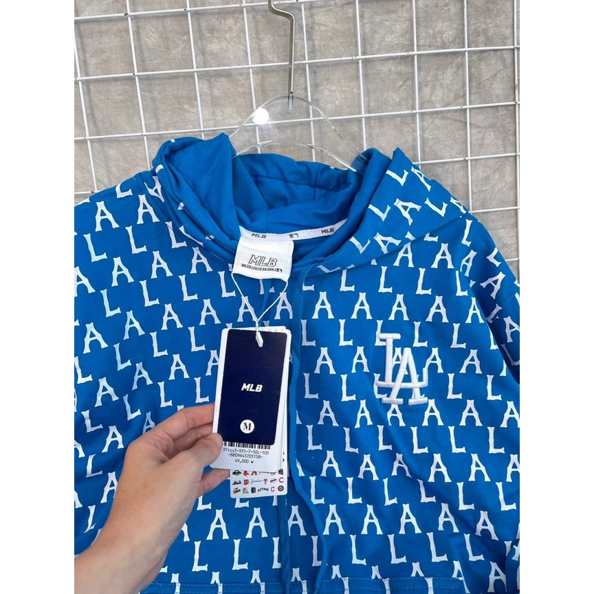 ÁO HOODIE CHUI CÓ MŨ M L B LA NY MONOGRAM HÀN QUỐC