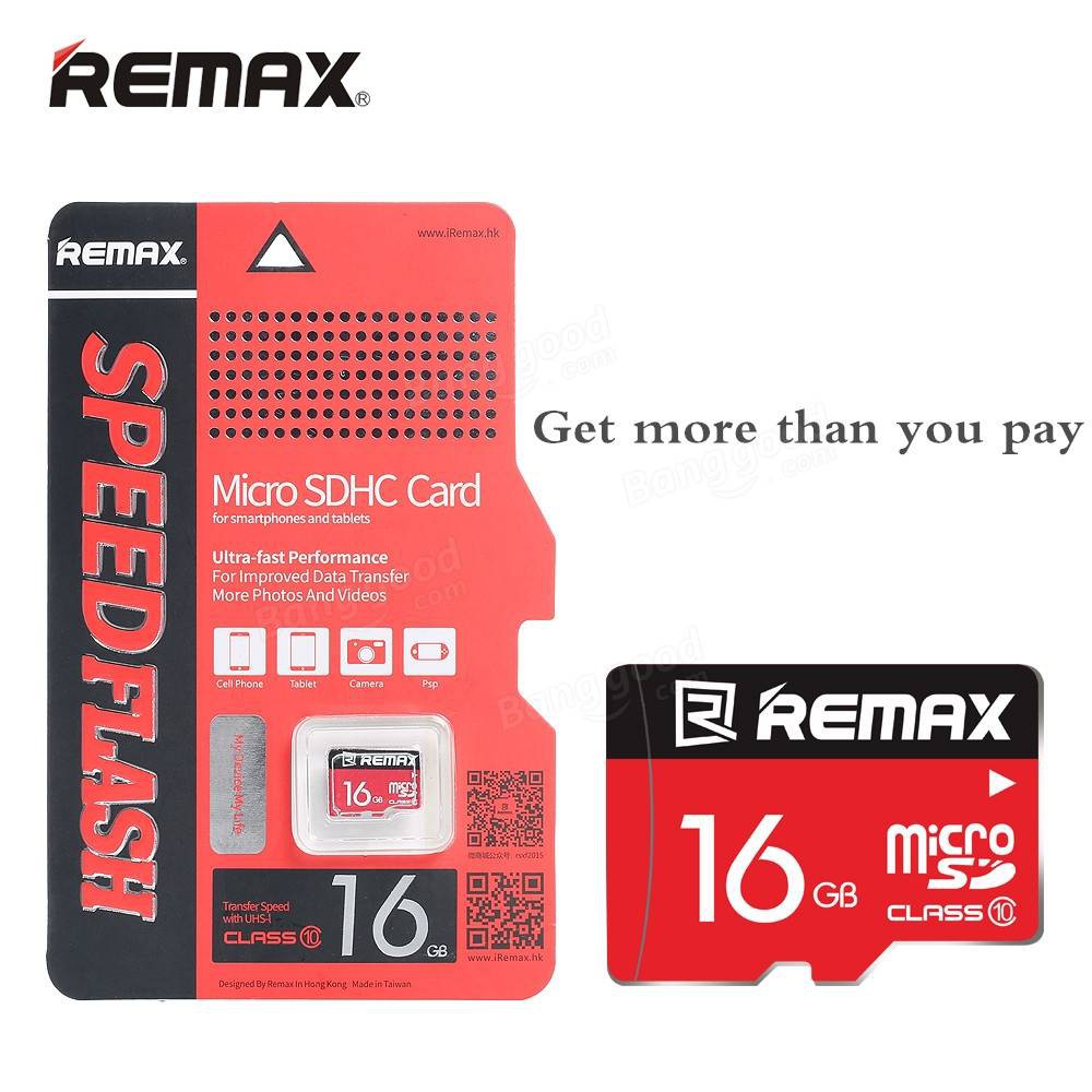 Thẻ nhớ Micro SD REMAX 16GB Class 10 (Đỏ) - Bảo hành 01 năm