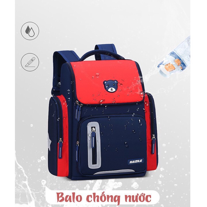 Balo Chống Gù Cho Bé  Balo Gấu Trẻ Em Cấp 1 SM BABY Chống Gù - Có Phản Quang - Chống Thấm -BH 12 Tháng