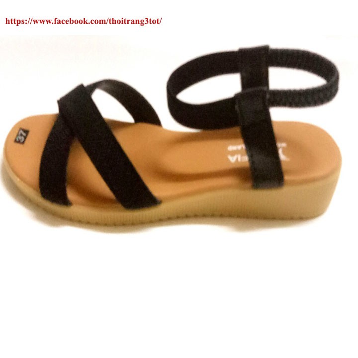 Giày sandal đế bệt quai thun chéo chữ x