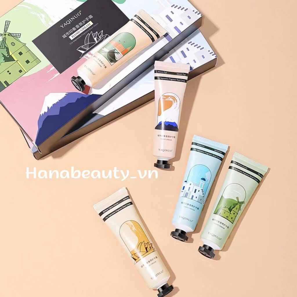 Sét 5 tuýp dưỡng da tay YAQINUO hương NƯỚC HOA mềm mịn chống lão hóa trắng da nội địa Trung