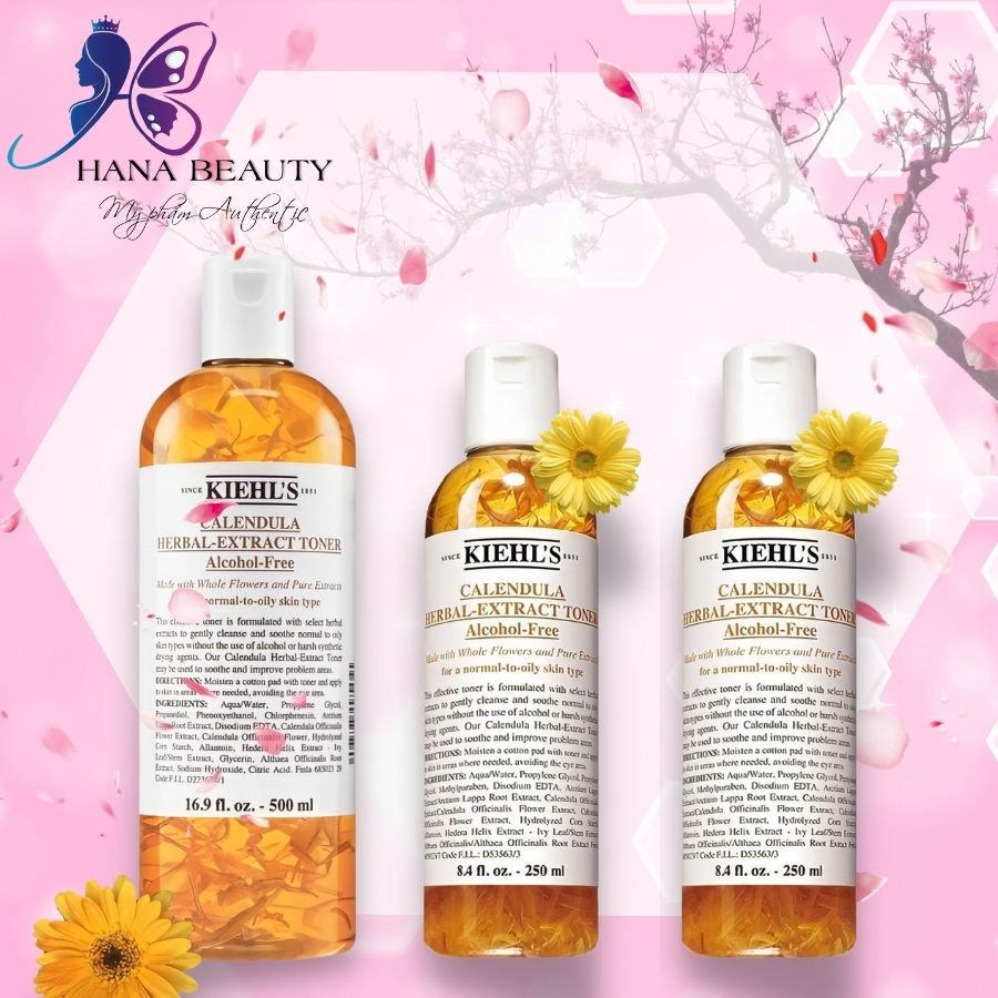 Toner Kiehls Hoa Cúc Kiehls Calendula Herbal Extract Alcohol-Free Toner 250ml-500ml, Nước cân bằng da hoa cúc chính hãng